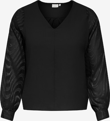 Camicia da donna 'CARMETTA' di ONLY Carmakoma in nero: frontale