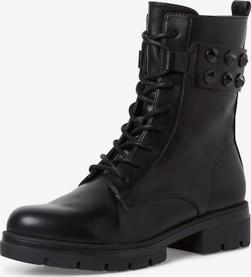 TAMARIS Lace-up bootie in Black: front