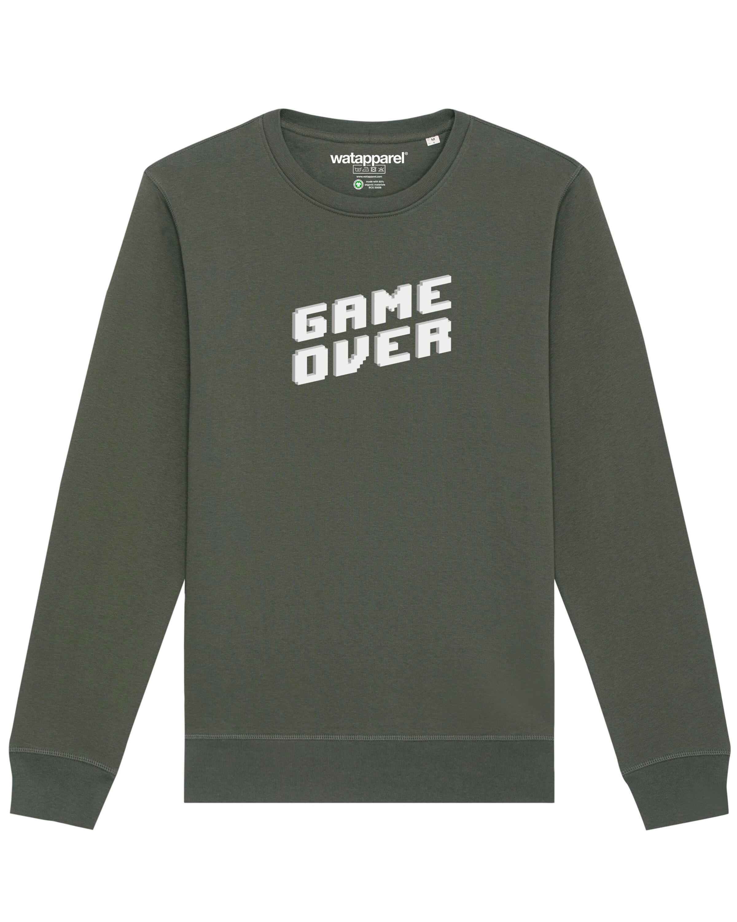 Sweat-shirt ' Game Over ' Watapparel en vert : devant