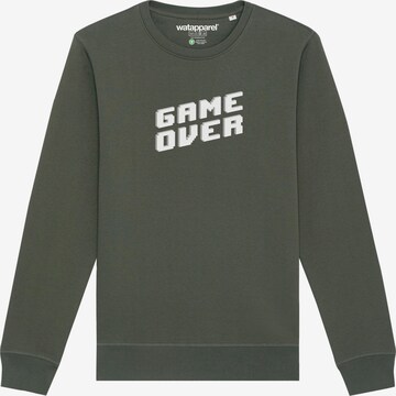 Sweat-shirt ' Game Over ' Watapparel en vert : devant