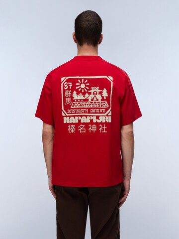 NAPAPIJRI T-shirt 'Teza' i röd: framsida