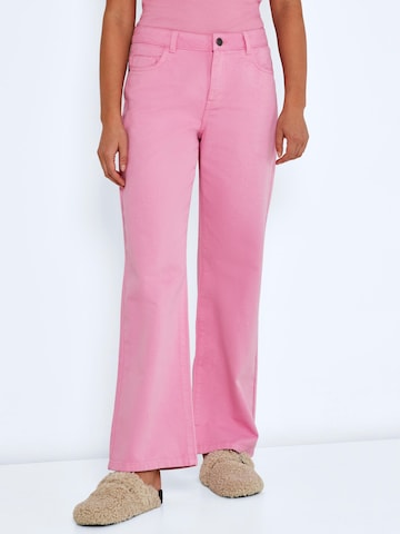 Noisy may Wide leg Jeans 'Amanda' in Pink: front