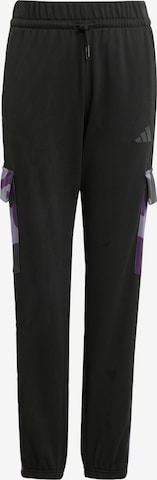 juoda ADIDAS SPORTSWEAR Siaurėjantis Sportinės kelnės 'Seasonal Essentials': priekis