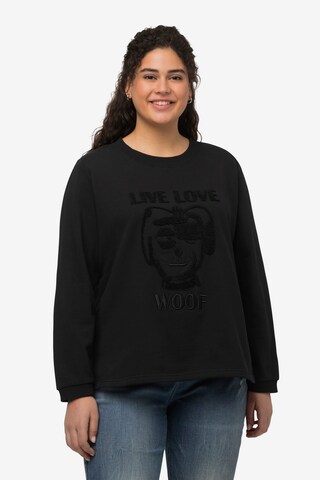 Sweat-shirt Ulla Popken en noir : devant