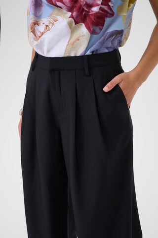 CULTURE Wide leg Pleat-Front Pants 'CUYala' in Black
