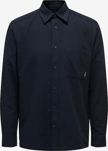 Only & Sons Regular fit Button Up Shirt 'LAWSON' in Blue: front