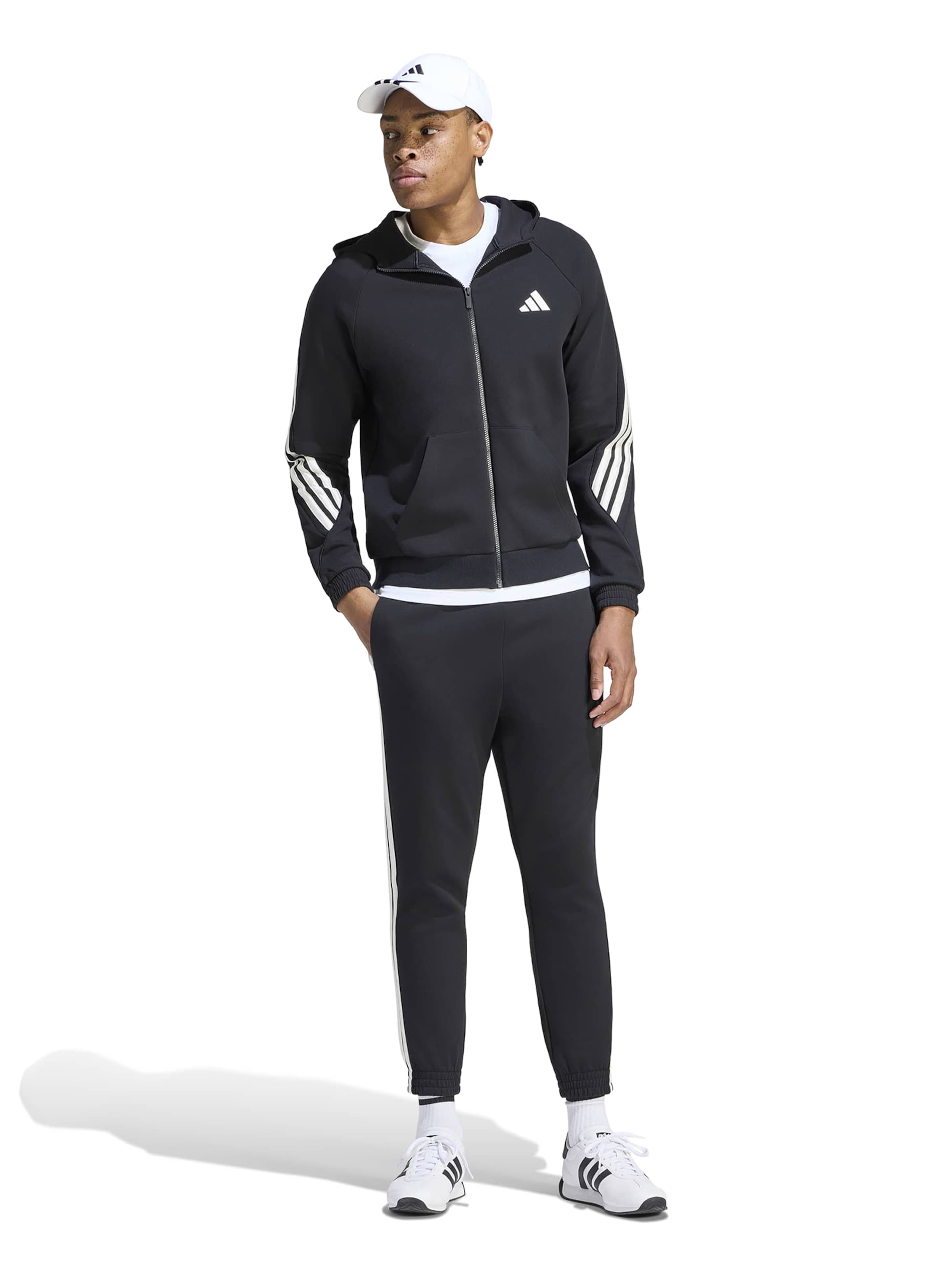ADIDAS SPORTSWEAR Sports sweat jacket 'STA' in Black