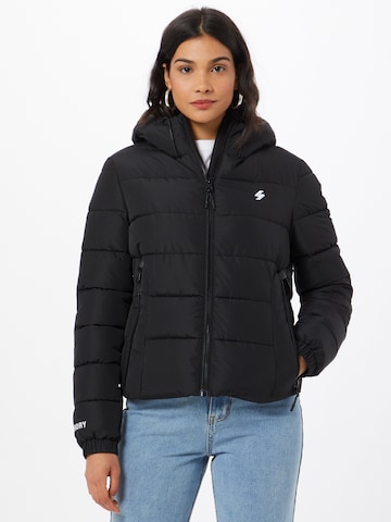 Superdry Winterjas in Zwart: voorkant