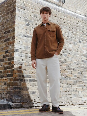 Next Regular fit Button Up Shirt in Brown