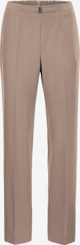 Goldner Regular Pleated Pants in Brown: front