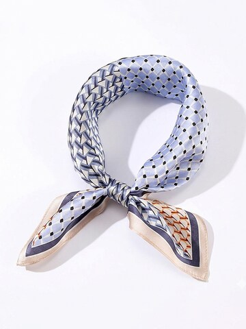 Vivi Idee Scarf 'Seidentuch 100% Maulbeerseide Halstuch Geometrisches-Mosaik' in Blue: front