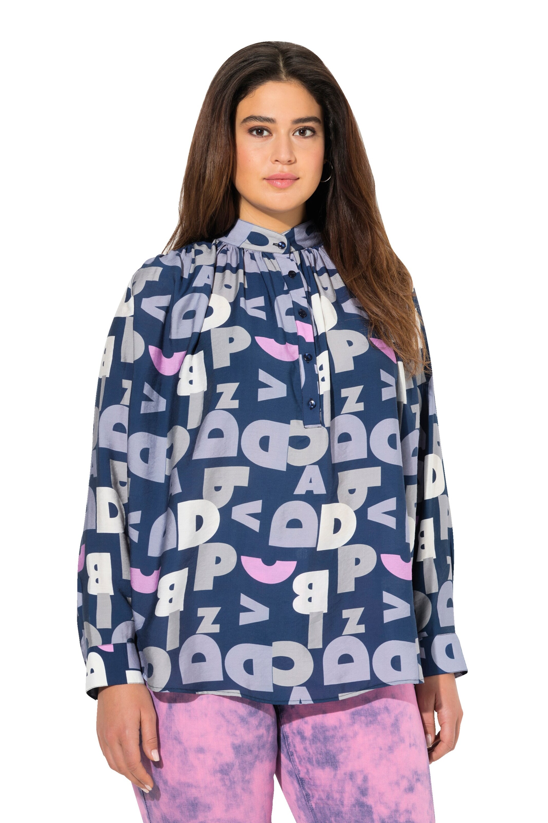 Ulla Popken Bluse in Blau: Vorderseite