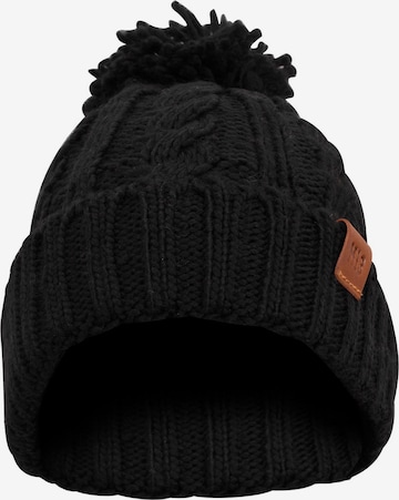 Manufaktur13 Mütze 'Rough Knit' in Schwarz: Vorderseite