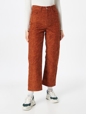 Regular Pantalon 'Ribcage Str Ankle Zip Cord' LEVI'S ® en marron : devant