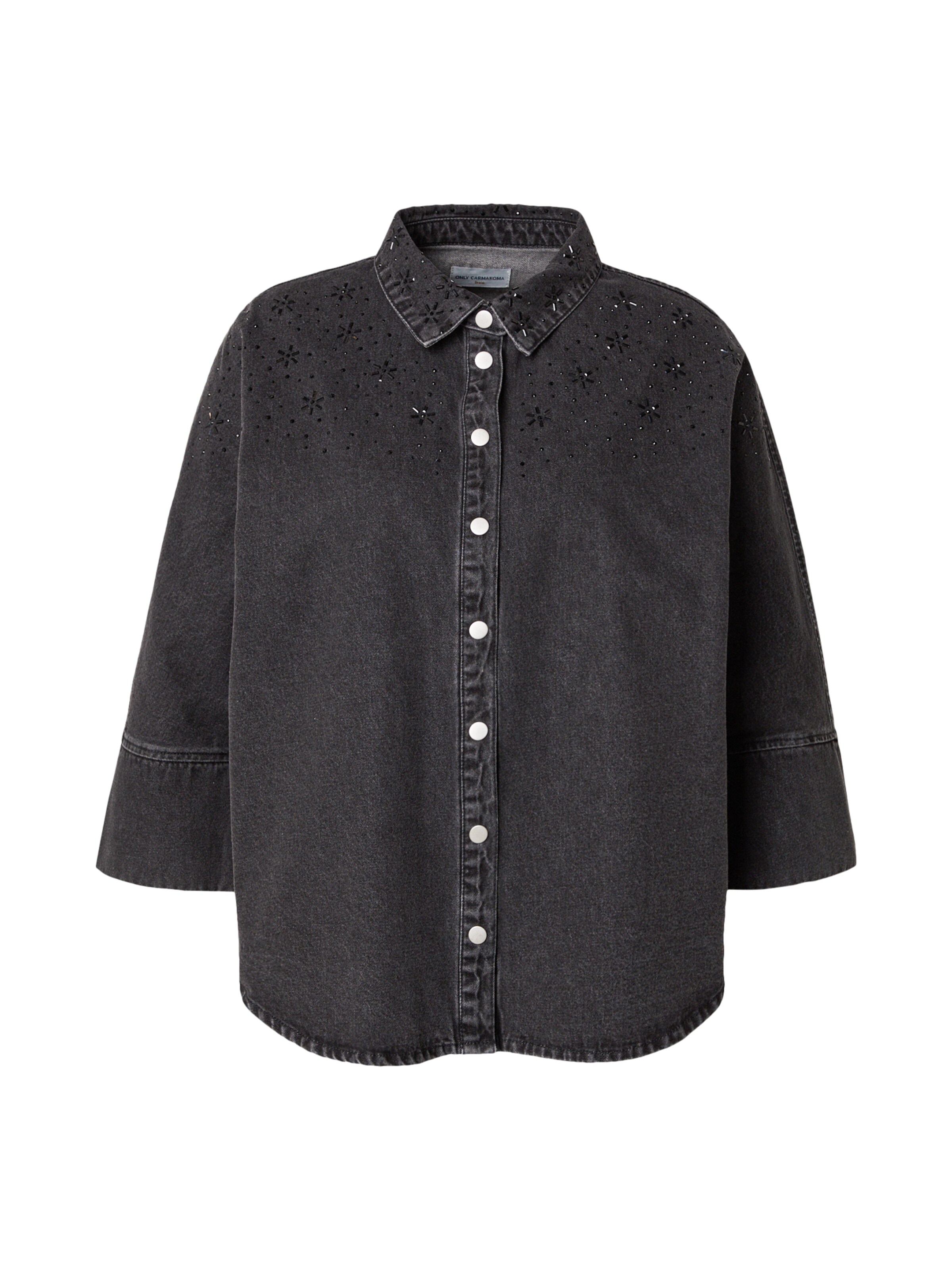 ONLY Carmakoma - Blusa 'CARGrace' en negro: frente