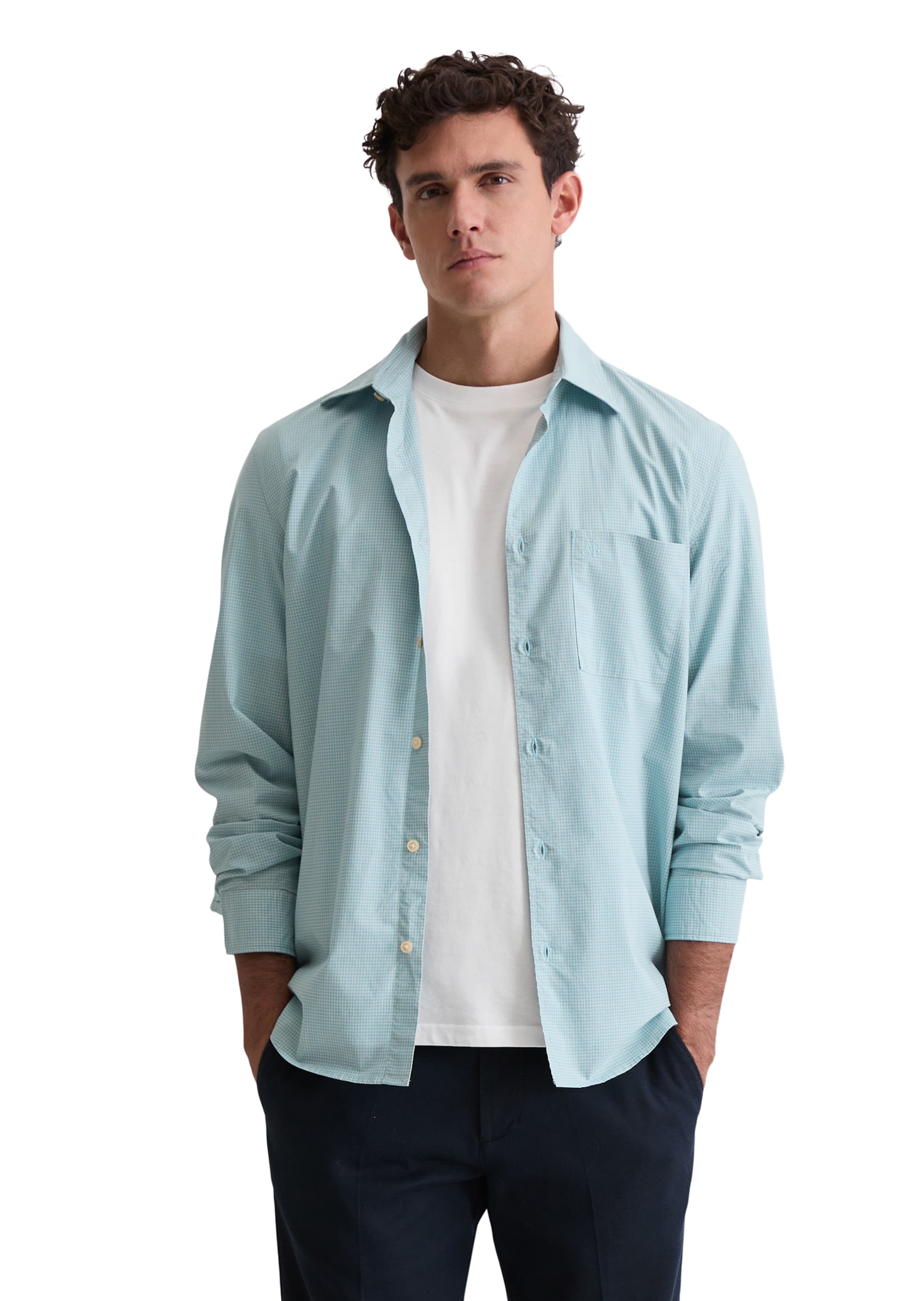 Marc O'Polo Regular Fit Hemd in Blau: Vorderseite