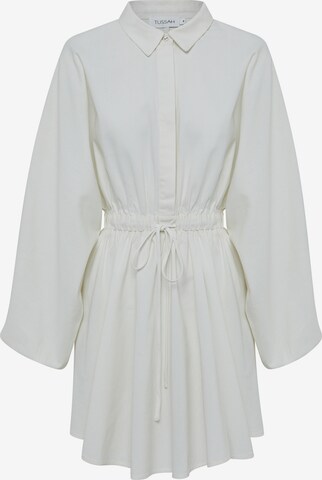 Robe-chemise 'ADRI' Tussah en blanc : devant