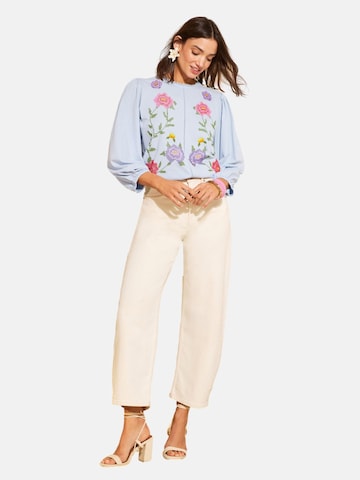 love & roses Blouse in Blauw: voorkant