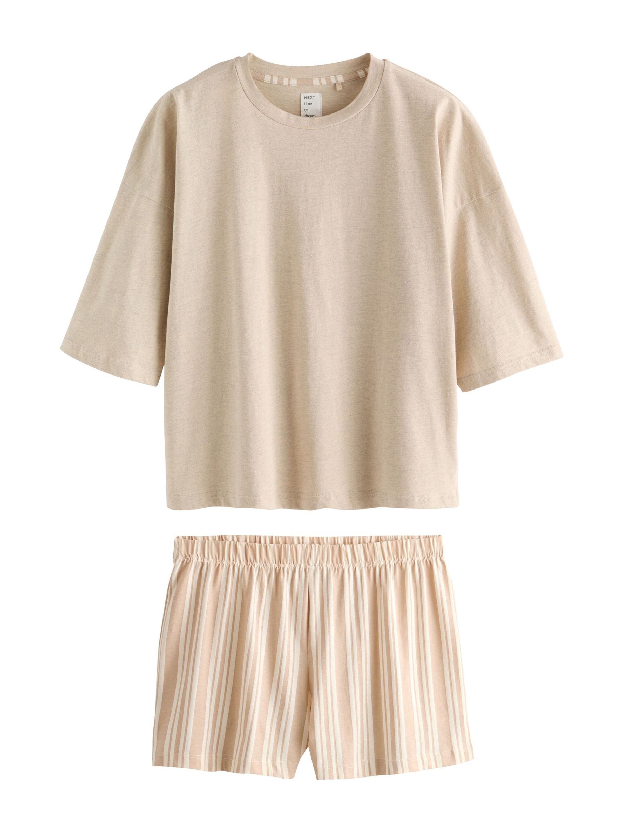 Next Short Pajama Set in Beige: front