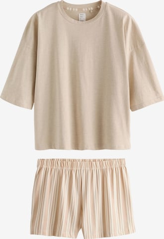 Next Short Pajama Set in Beige: front