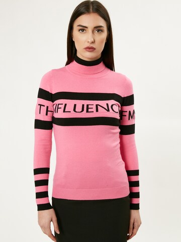 Influencer Sweter w kolorze różowy: przód