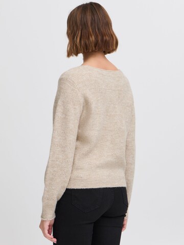 ICHI Knit cardigan ' IHBANISE CA' in Beige