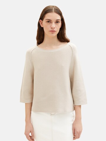 TOM TAILOR Sweater in Beige: front