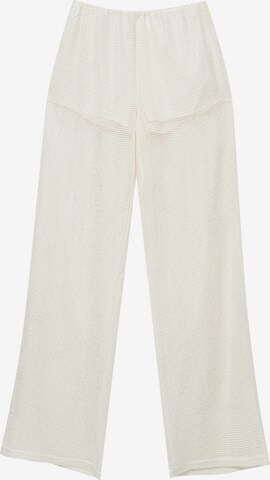 Pull&Bear Wide leg Broek in Beige: voorkant