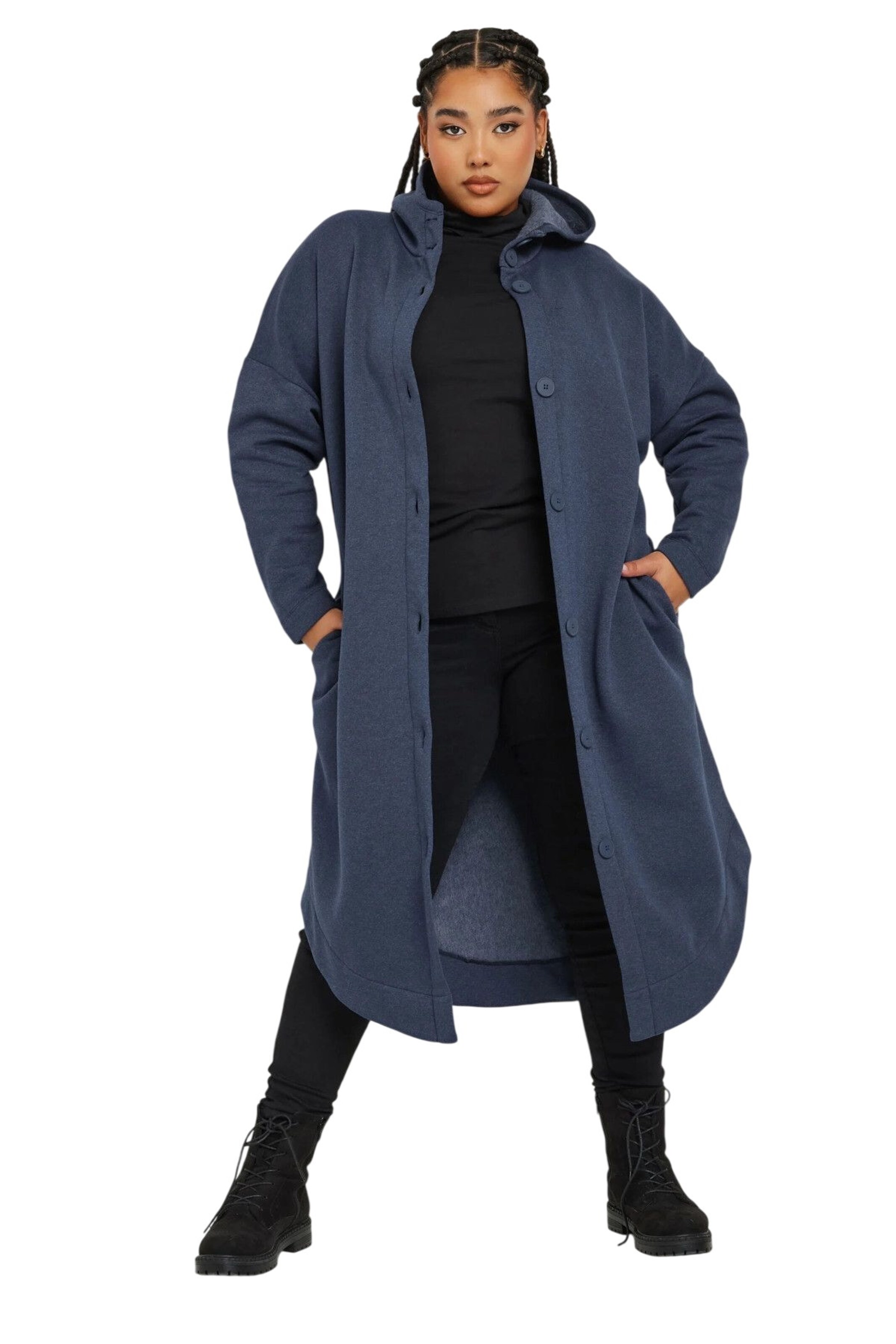 Stil Diva Between-seasons coat in Blue: front