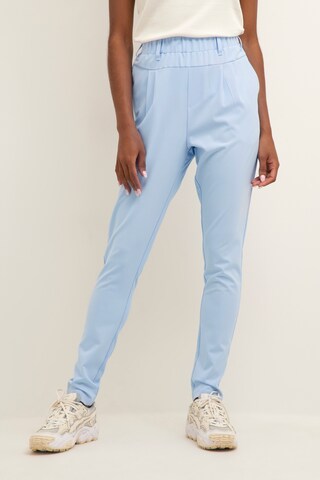 Kaffe Skinny Pleat-Front Pants 'Jillian' in Blue: front