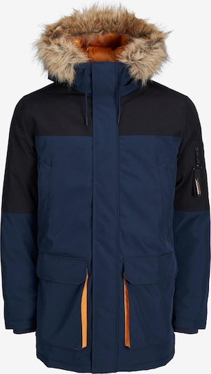 JACK & JONES Parka d’hiver 'Saker' en bleu foncé / marron / orange / noir, Vue avec produit