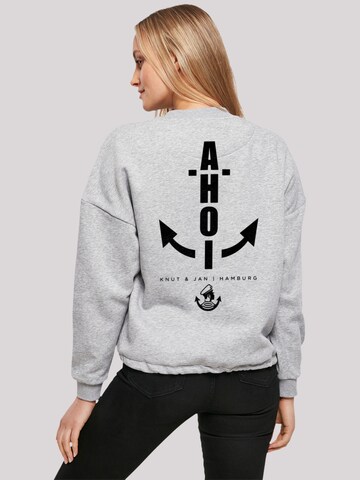 Sweat-shirt 'Ahoi Anker Knut & Jan Hamburg' F4NT4STIC en gris