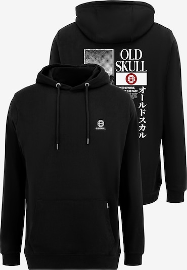 Oldskull Hoodie 'Asian Lotus Surf Logo Graphic' in L in schwarz / weiß, Produktansicht