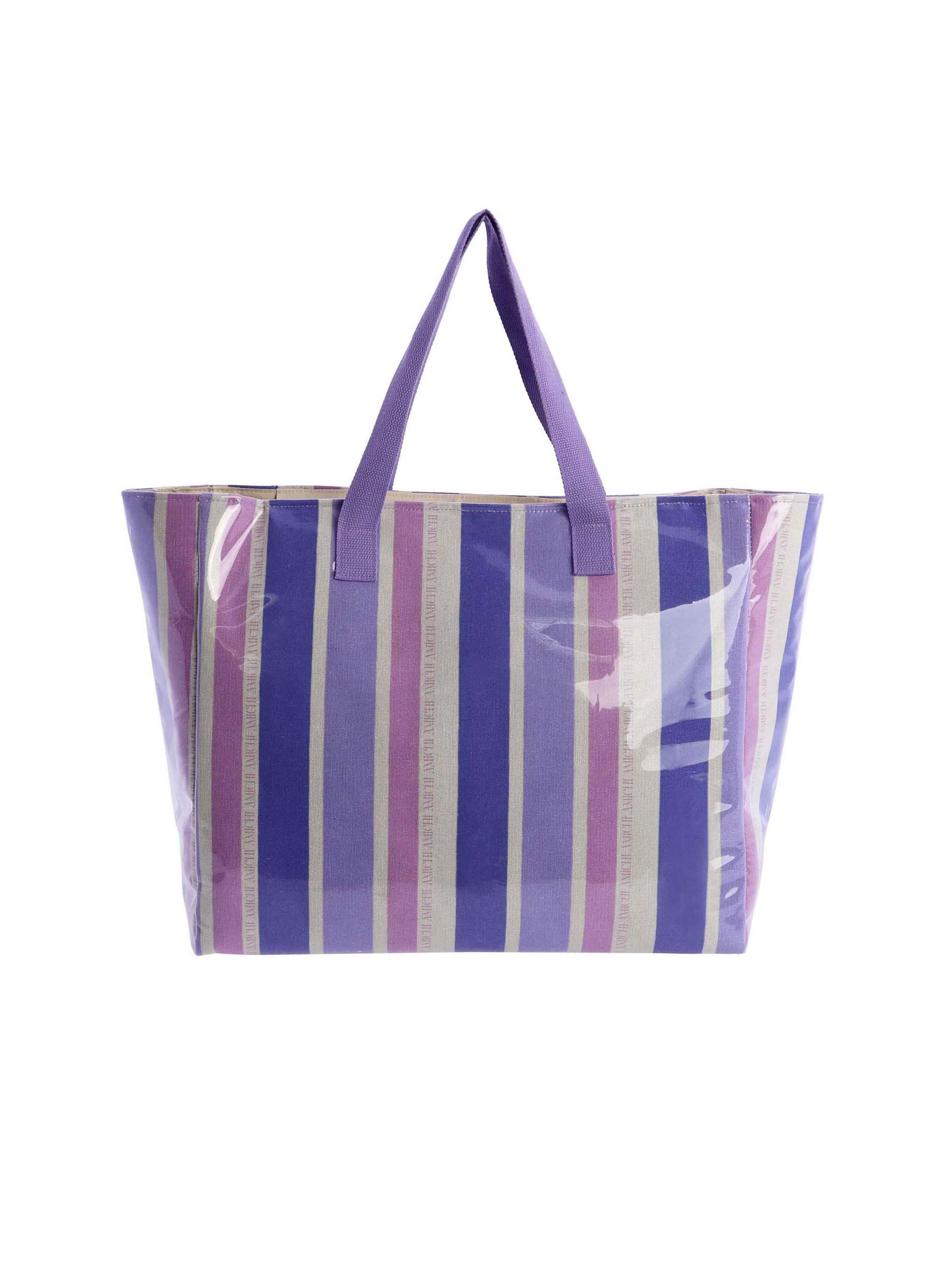 Amichi - Shopper 'Bolso de playa para mujer Palma de lona con cremallera' en Mezcla de colores
