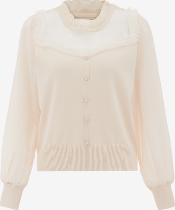 Pull-over caneva en blanc : devant