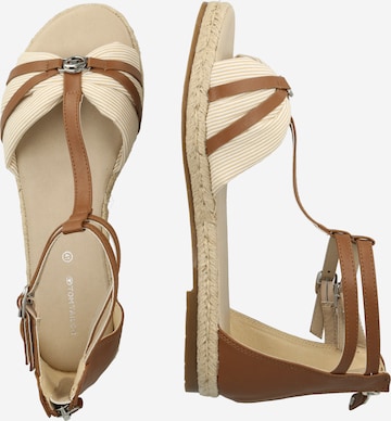 TOM TAILOR Sandalen met riem in Bruin