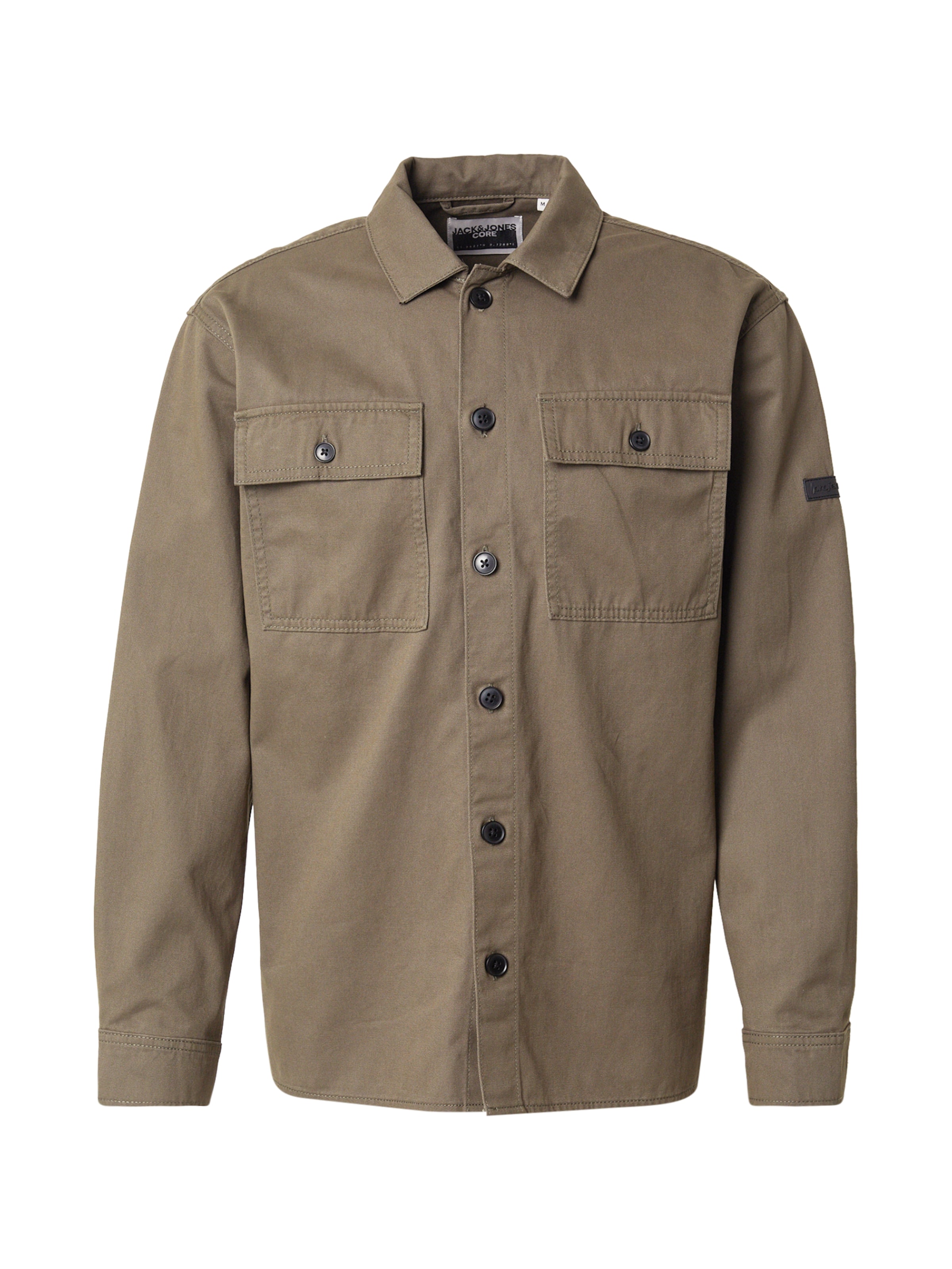 JACK & JONES Φθινοπωρινό και ανοιξιάτικο μπουφάν 'JCOGRID CLASSIC' σε πράσινο: μπροστά