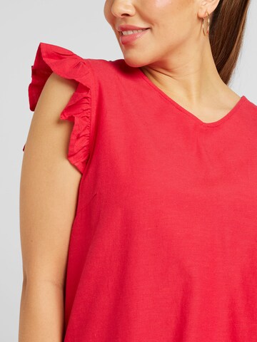 Camicia da donna 'Jupiter' di ONLY Carmakoma in rosso