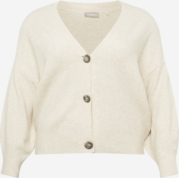 SAMOON Knit cardigan in Beige: front