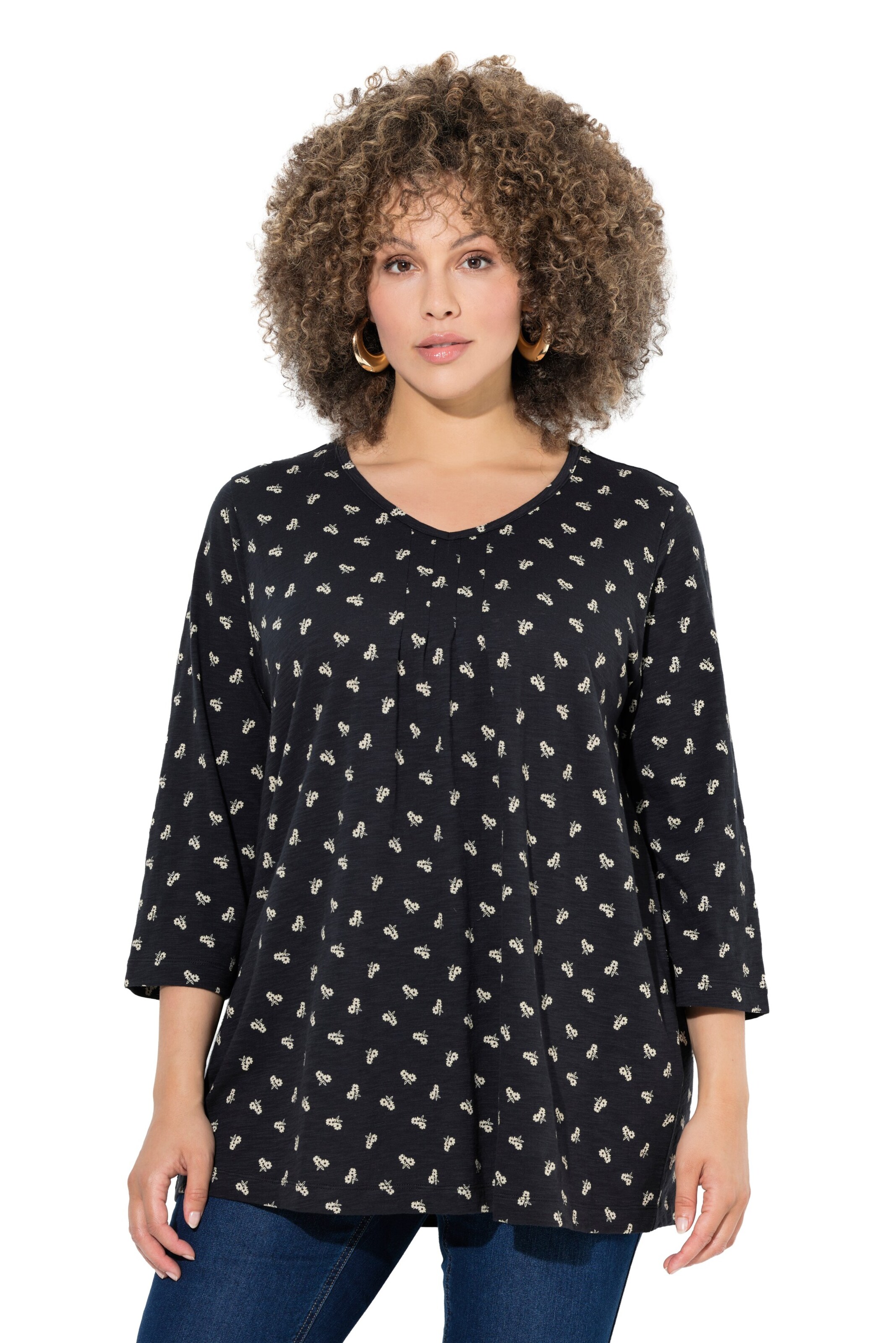 Ulla Popken Shirt in Schwarz: Vorderseite