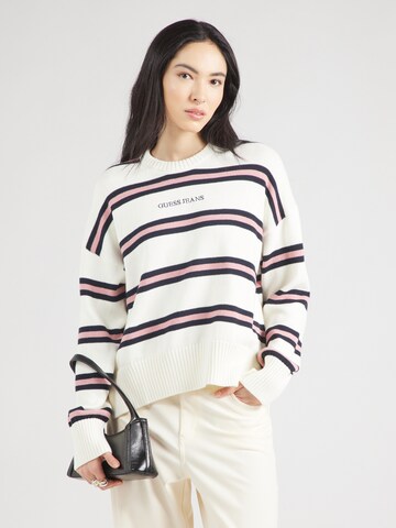 GUESS JEANS Pullover in Weiß: Vorderseite