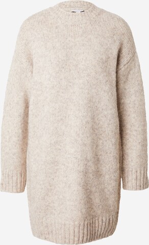 TOPSHOP Gebreide jurk in Beige: voorkant