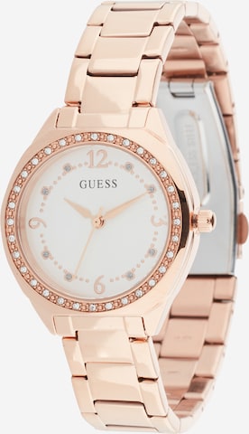 Montre à affichage analogique GUESS en or : devant