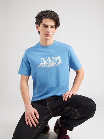 Tricou 'S-LODESTAR' de la NAPAPIJRI pe albastru: față