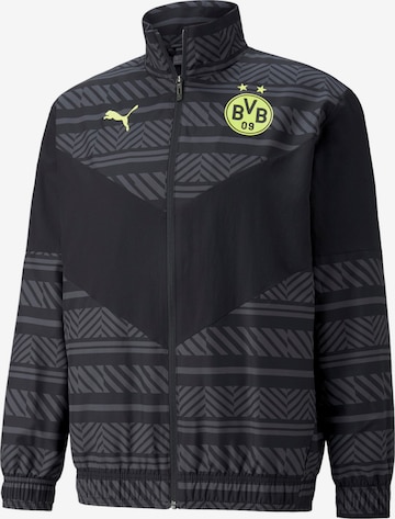 Giacca sportiva 'Borussia Dortmund Pre-Match' di PUMA in nero: frontale