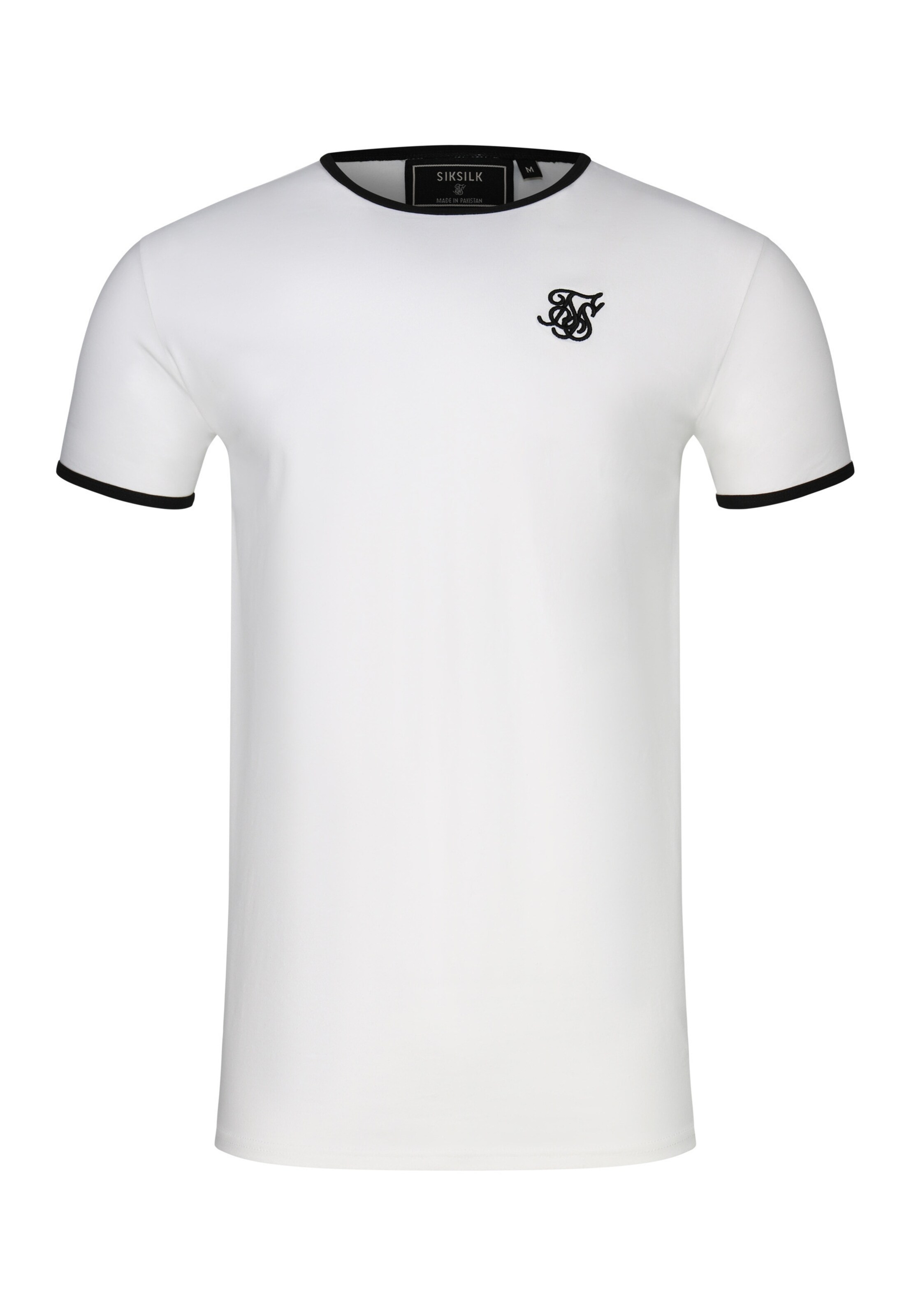 SikSilk - Camiseta 'Ringer' en blanco: frente