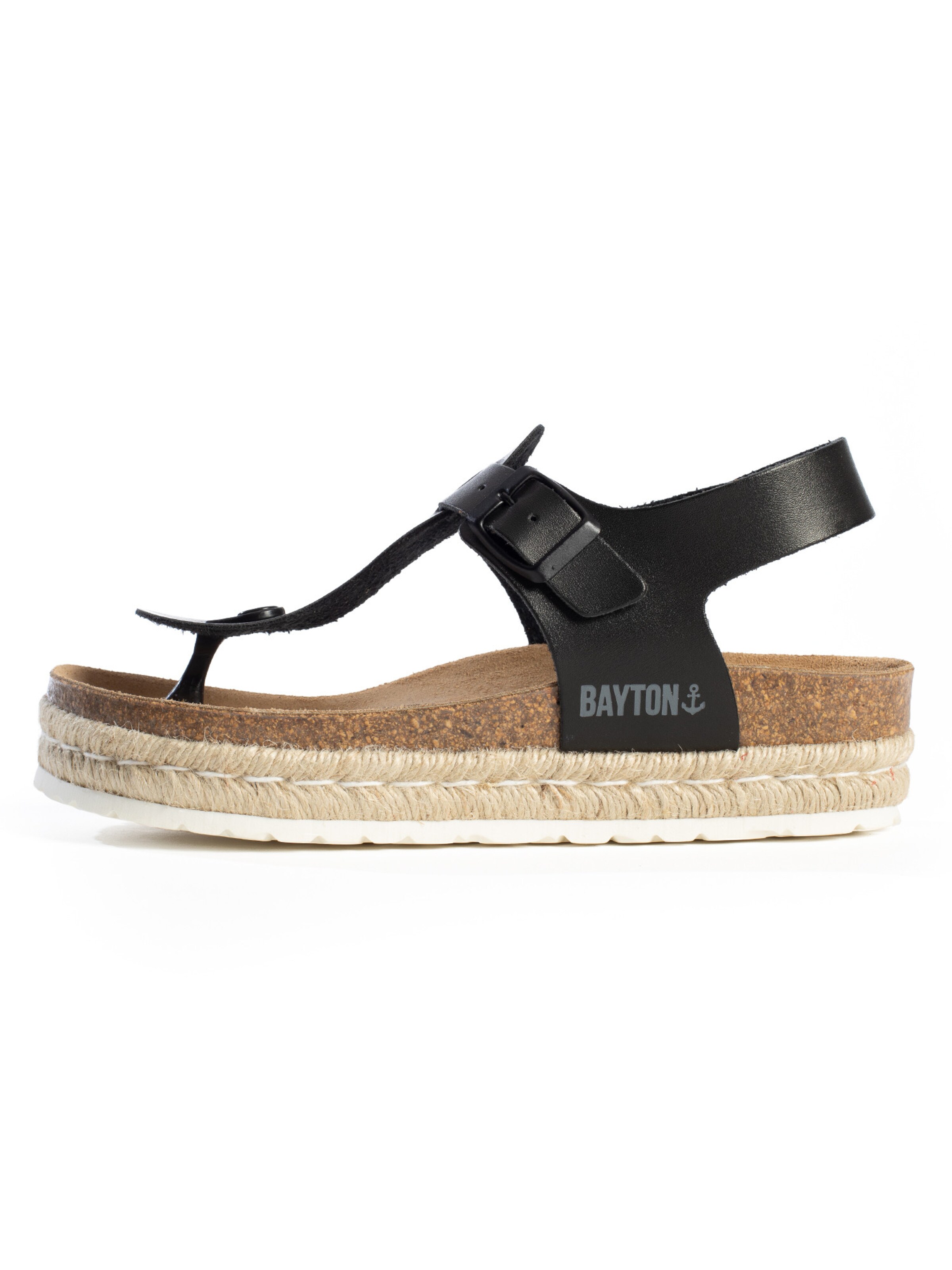 Bayton - Sandalias de dedo 'Celiane' en negro: frente