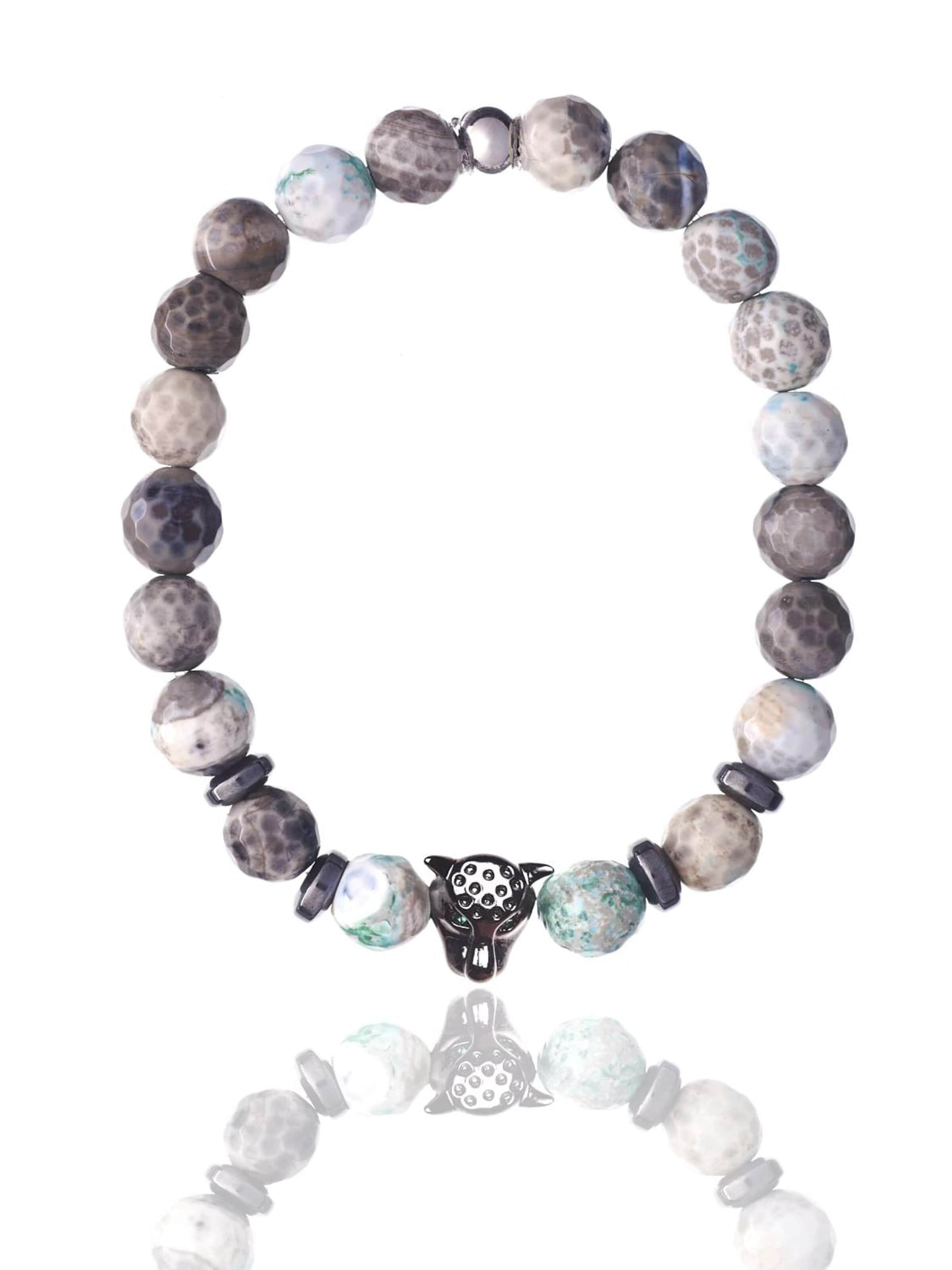 THE GEM STORIES JEWELRY Armband 'Jaguar' in Bruin: voorkant