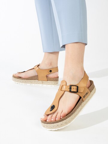 Bayton T-Bar Sandals 'Celiane' in Beige: front