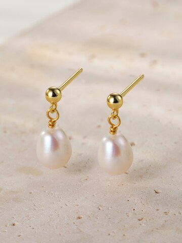 Hey Happiness Oorbellen 'Ball and Pearl' in Goud
